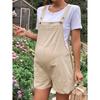 Женский комбинезон, повседневный, однотонный, с короткими рукавами, на бретелях