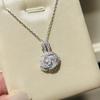 Rose Single Flower Necklace with Blooming Rose Buds Made of 925 Silver Electroplated Thick Gold for Longer Color Retention Gift Pendant