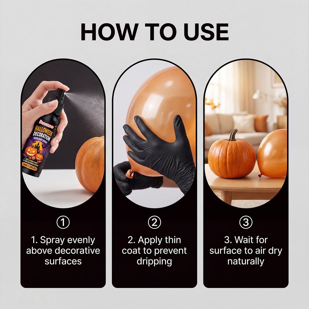 Halloween decoration high-gloss spray for parties, pumpkin lantern carving accessories, brightening, waterproof and durable