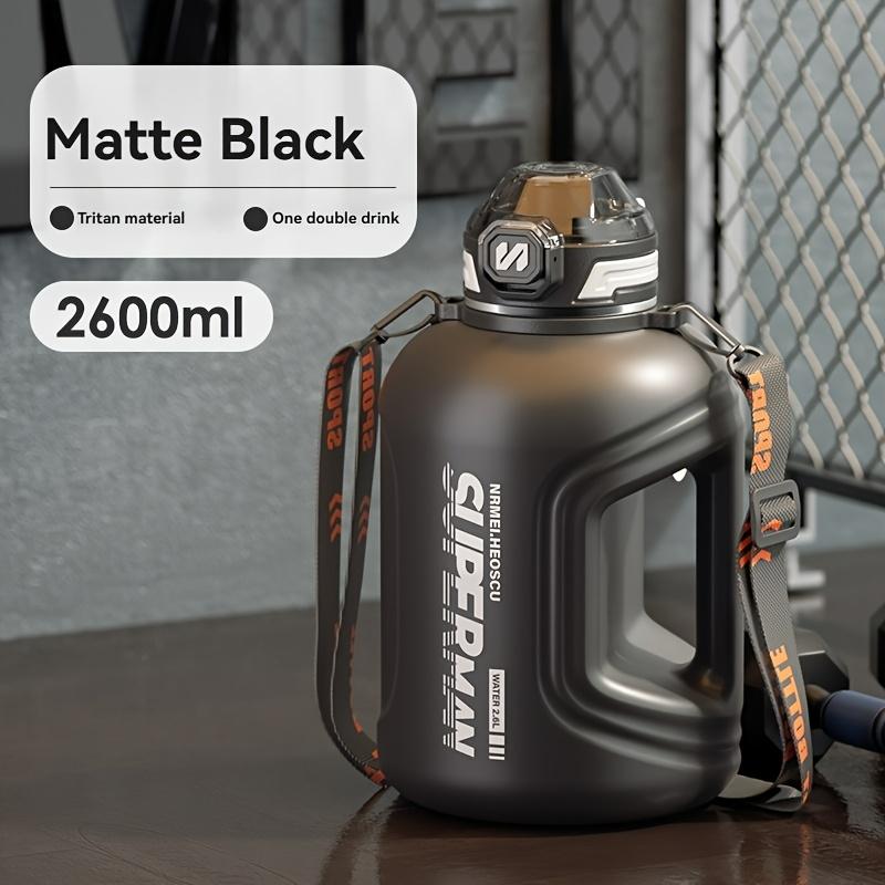 Бутылка для воды с градуировкой объема, 2200 мл/2600 мл, с ручкой и ремешком, с отделением для чая, подходит для фитнеса, активного отдыха, ежедневного использования