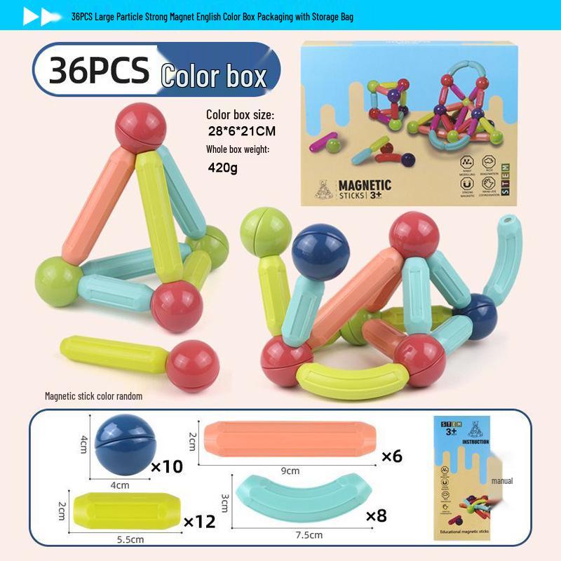 Children's Magnetic Sticks & Tiles Building Set – Versatile, Educational Early Learning Toy