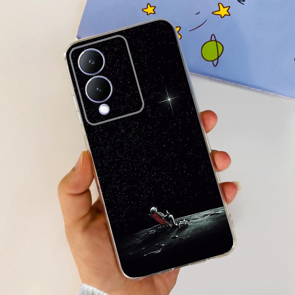 For Vivo Y17s Case 2023 Elegant Pattern Soft Silicone TPU Phone Back Cover For Vivo Y17s 4G VivoY17s Y 17S Bumper