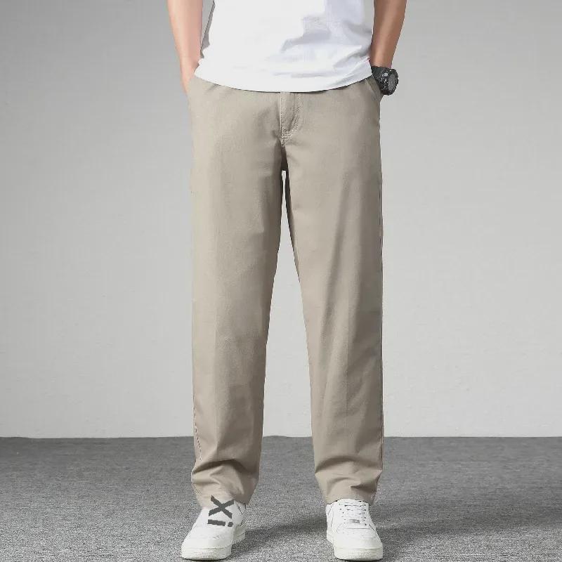 Мужские легкие спортивные брюки с несколькими карманами для активного отдыха - Свободного кроя, Прямые брюки больших размеров