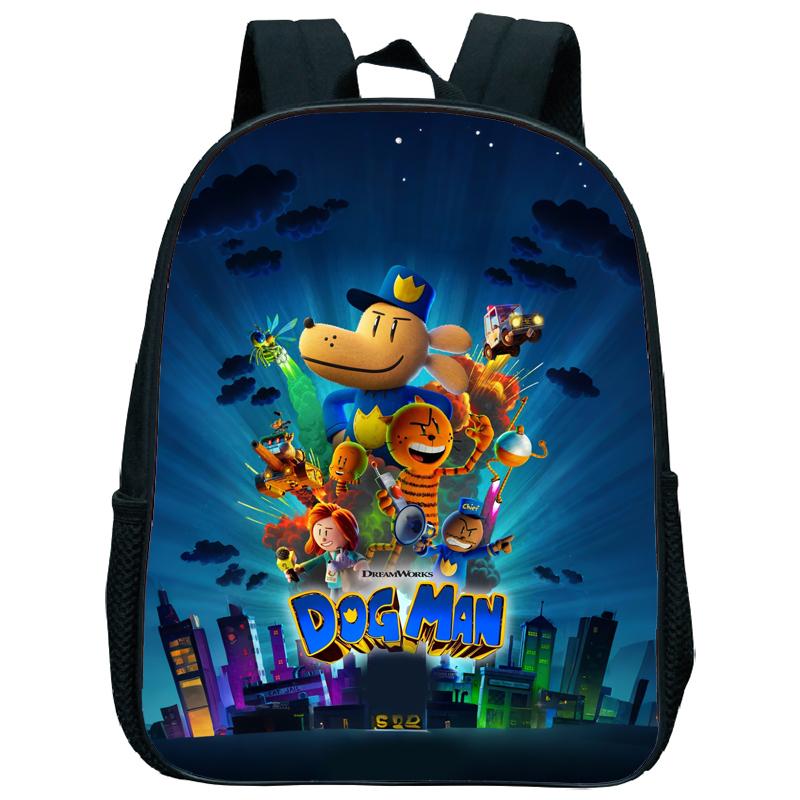 Dog Man Kindergarten Backpack 12 Inch Dogman Children Boy Girl Nursery Shoulder Bag Toddler Back to School Birthday Gift