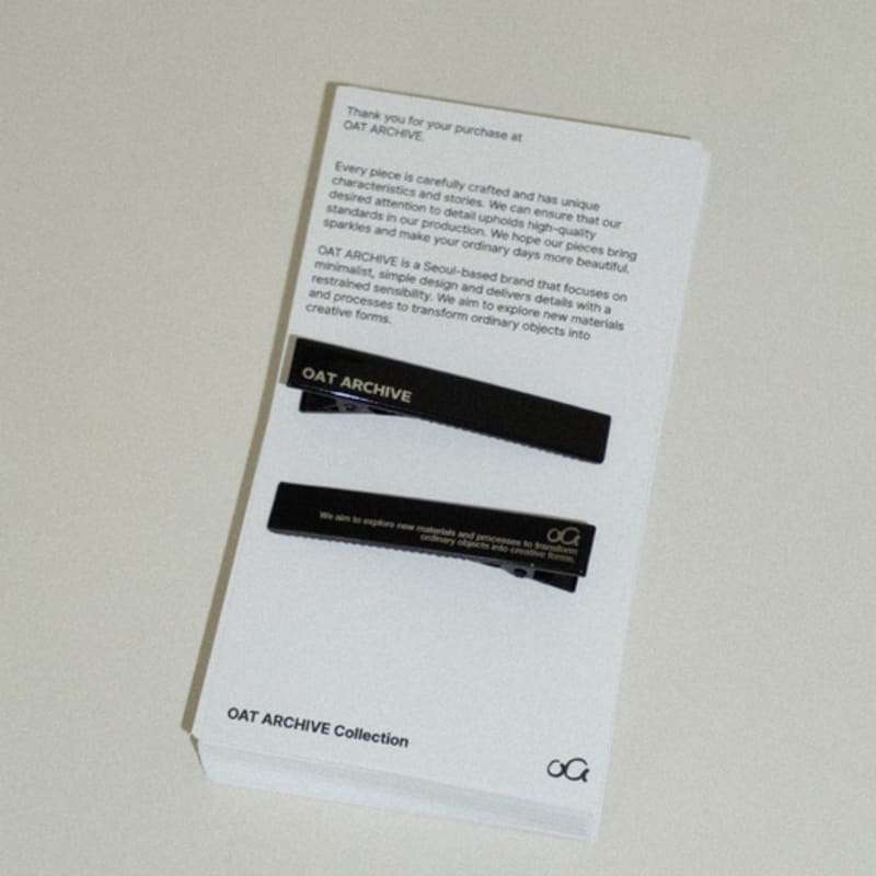 Oat Archive Black logo hair pin [2set]