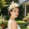 Ретро-ободок-fascinator из сетки и перьев с цветочными акцентами для женщин - Идеально подходит для чаепитий, коктейльных вечеринок или свадеб