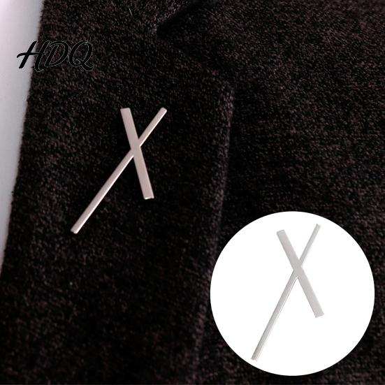 Двойная перекрещенная брошь 2 шт. Мужская брошь для костюма X-образная бутоньерка с булавкой из прочного цинкового сплава Металлическая пластина с покрытием для свадьбы