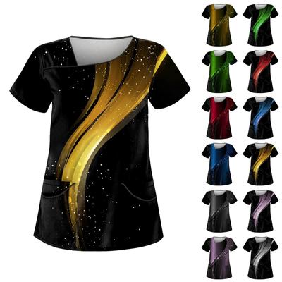 Женский модный комбинезон с короткими рукавами с градиентным принтом и топами с карманами