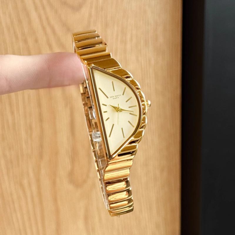 Original Irregular Women's Quartz Watch Golden Ladder Creative Clock Steel Waterproof Bracelet Women's Watch