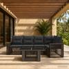 Garden Sofa Set 6 pcs Grey and Dark Grey Poly Rattan