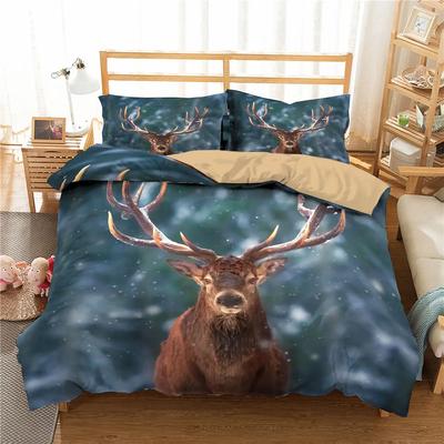 Постельное белье Снежинки Олень Пододеяльник 3d Кинг-сайз ЕС Кинг 240x220 см Комплект для спальни Постельные принадлежности Северная Америка Квилтинг Домашний текстиль