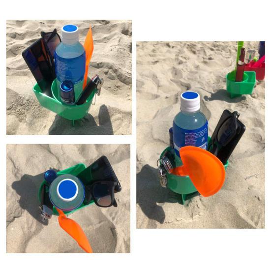 Yousheng 1/4 шт., пляжный держатель для стакана, пластиковая подставка для мобильного телефона, многофункциональная подставка для напитков и песка, органайзер, пляжный аксессуар