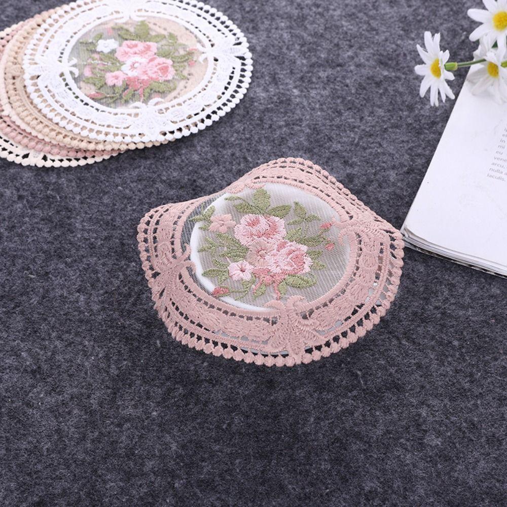 Embroidery Fabric Table Decoratio Insulation Mat Plate Mats Lace Coaster Coffee Cups Coasters