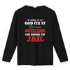 Mens Im going to let god fix it because if i T Shirt Black vintage Washed Comfortable fashion Soft homme Stretched