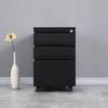 Mobile Three-Drawer Metal File Cabinet with Lock for Under-Desk Office and Printer Storage