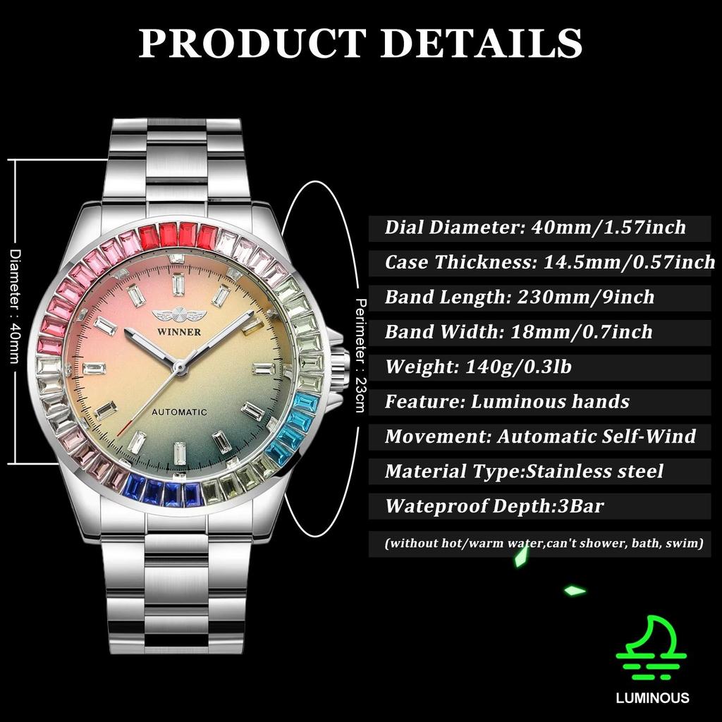 Модные цветные бриллиантовые часы для мужчин, полностью автоматические механические часы, стальной ремешок для мужских наручных часов, модный циферблат с рисунком в технике тай-дай