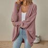 Женский свитер-кардиган с рукавами «летучая мышь», повседневный, оверсайз, вязаный, с открытой передней частью
