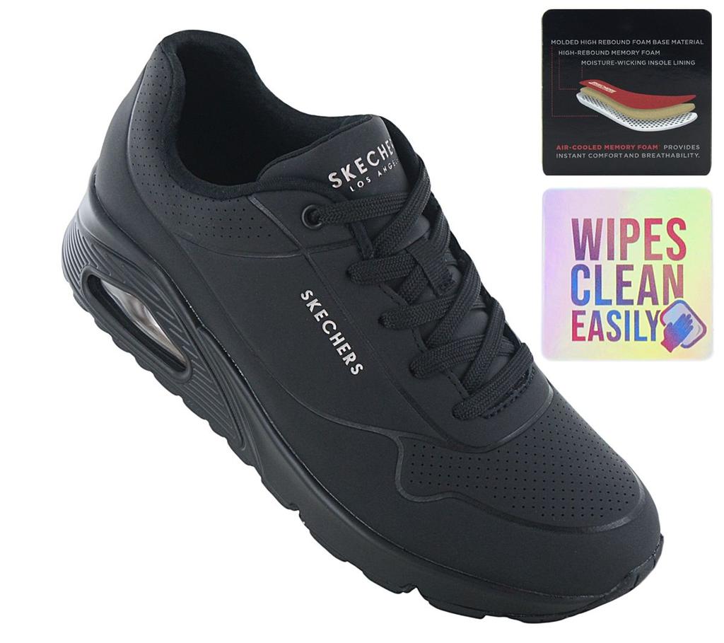 Skechers Uno - Stand on Air - Женские кроссовки черные 73690-BBK ORIGINAL