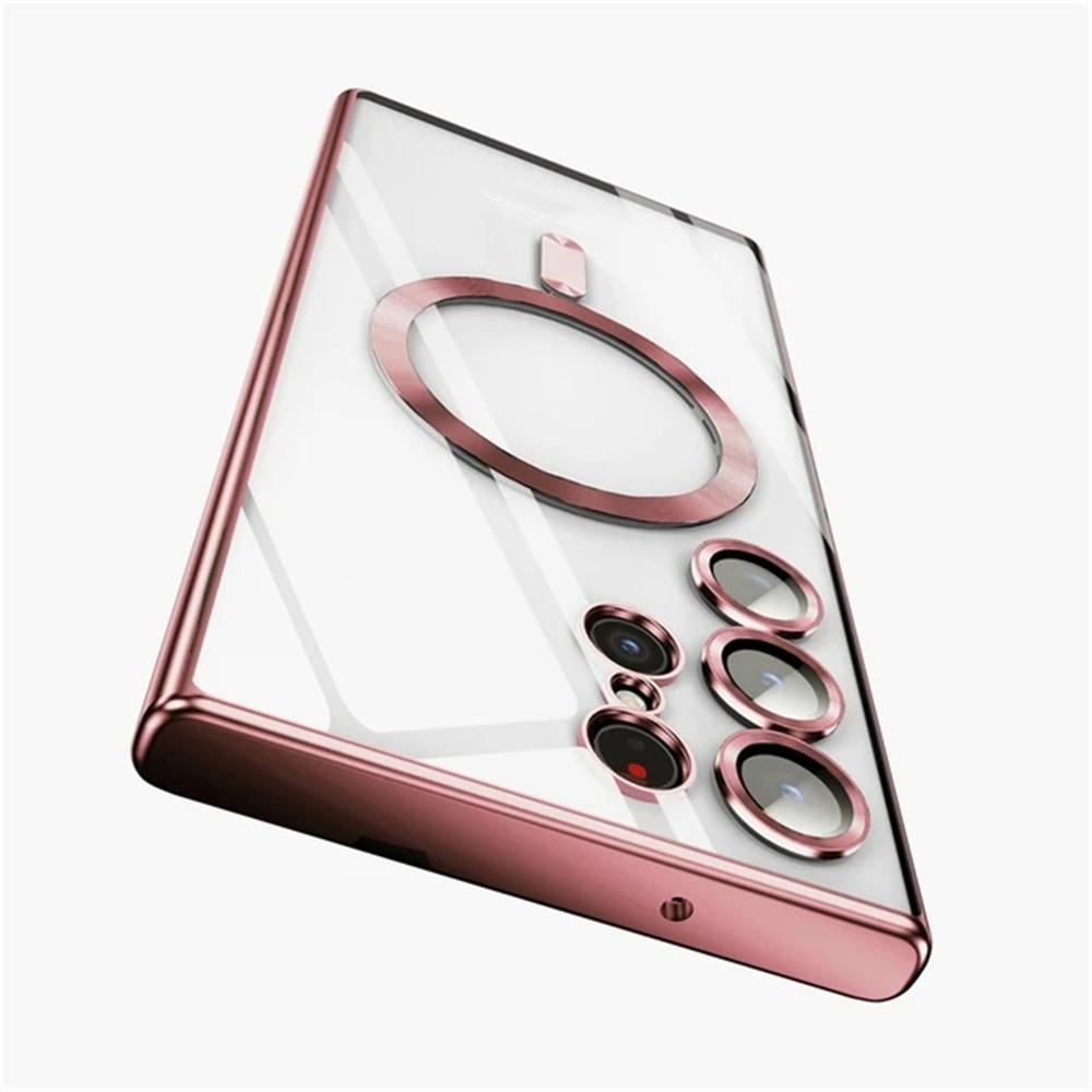 Роскошный магнитный чехол с покрытием для Samsung Galaxy S21 S23 Fe S24 Ultra S22 Plus Apple Magsafe Cover 10H 6K Glass Camera Protect