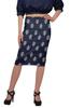 Moomaya Poly Spandex Skirt Printed Pencil Skirt Plus Size Summer Wear