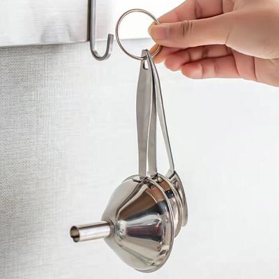 3 шт./компл. воронки из нержавеющей стали с длинной ручкой, маленькие воронки-сито для кухни, фильтр для перекачки жидкости, жидкого масла, порошка