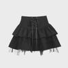 Women's Petite Black A-Line High Waist Hip Skirt - College Style, Summer 2025