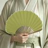 Bamboo Frame Folding Hand Fan Cotton Linen Cloth Retro Handheld  Fan Dance Fan  Chinese Style