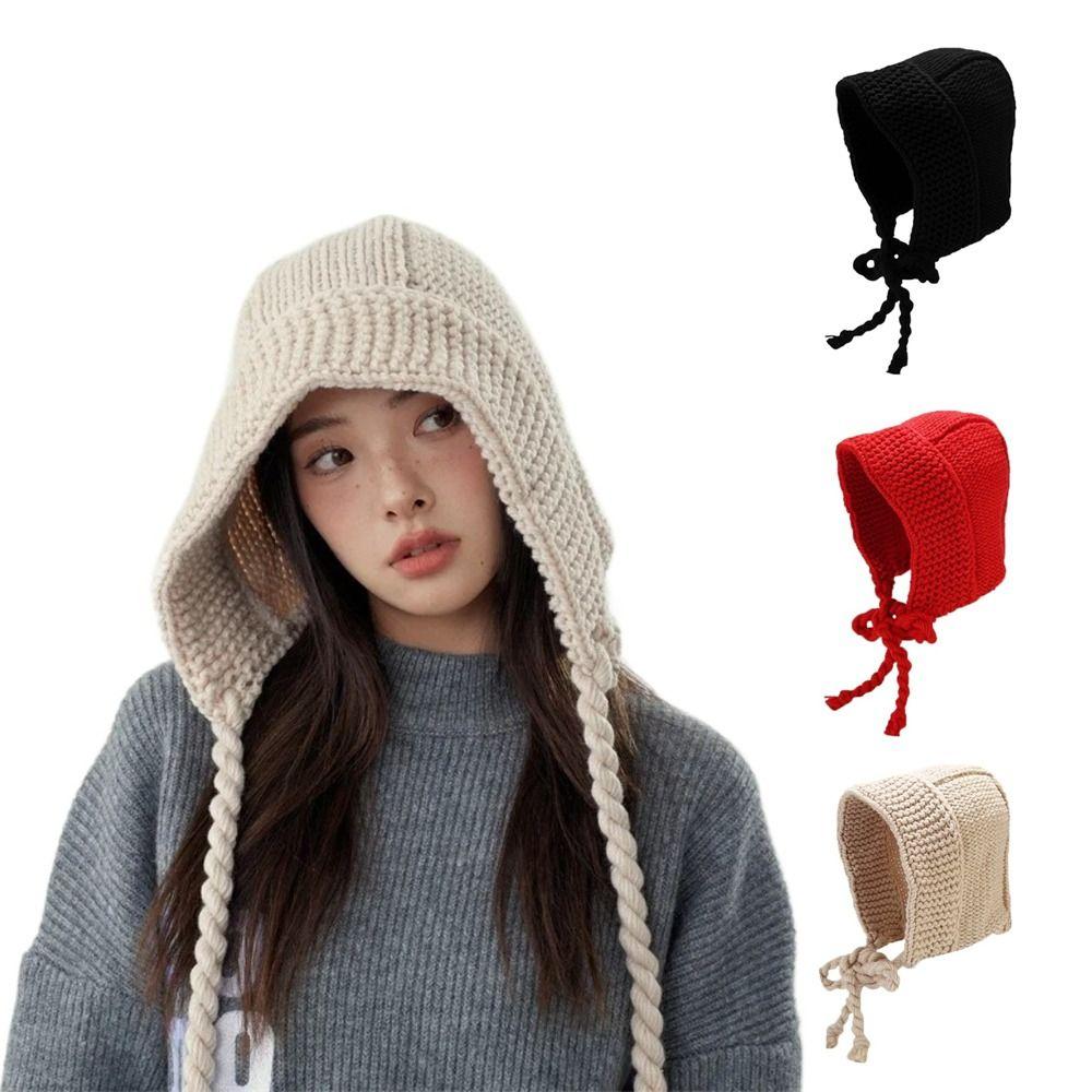 Warm Woolen Cap Thickened Beanie Hat Trendy Knitted Cap Autumn Winter