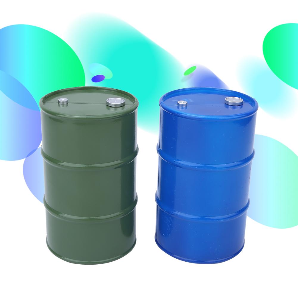 2PCS Simulation Metal   Oil   Container Decoration Fit for 1Celsius10 RC Crawler(  )