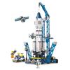 [Real Honey Night-Compatible Block-Space] E Medium Blue Satellite Launcher E Space Science Exploration Block, Mixed Color