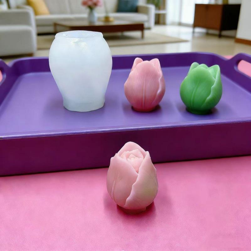 Силиконовая форма для подсвечника-тюльпана для DIY аромадиффузора и гипсовых сувениров.