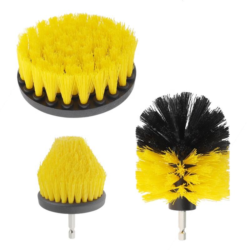 3PCS PP Handheld Scrub Pads Power Scrubber Kit Household Cleaning Electric Drilling Brush with Nylon Brush Eco-Friendly