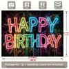 Happy Birthday Graffiti Theme Colorful Design, 1pc Polyester Party Backdrop Banner, Photo Booth Background, Wall Decor