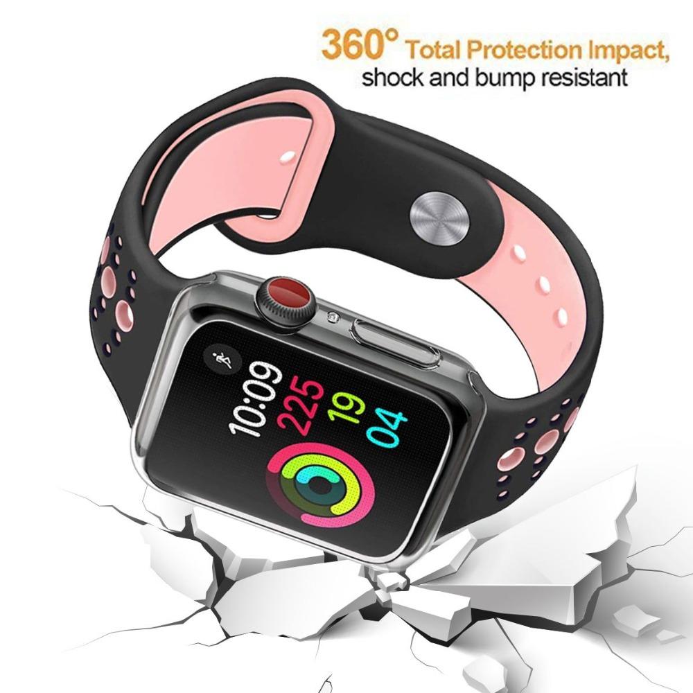 Soft cover case For Apple Watch band 44mm 40mm 42mm 38mm 45mm 41mm Ultra-thin Clear cover iwatc serie 6 5 4 3 7 case Accessories
