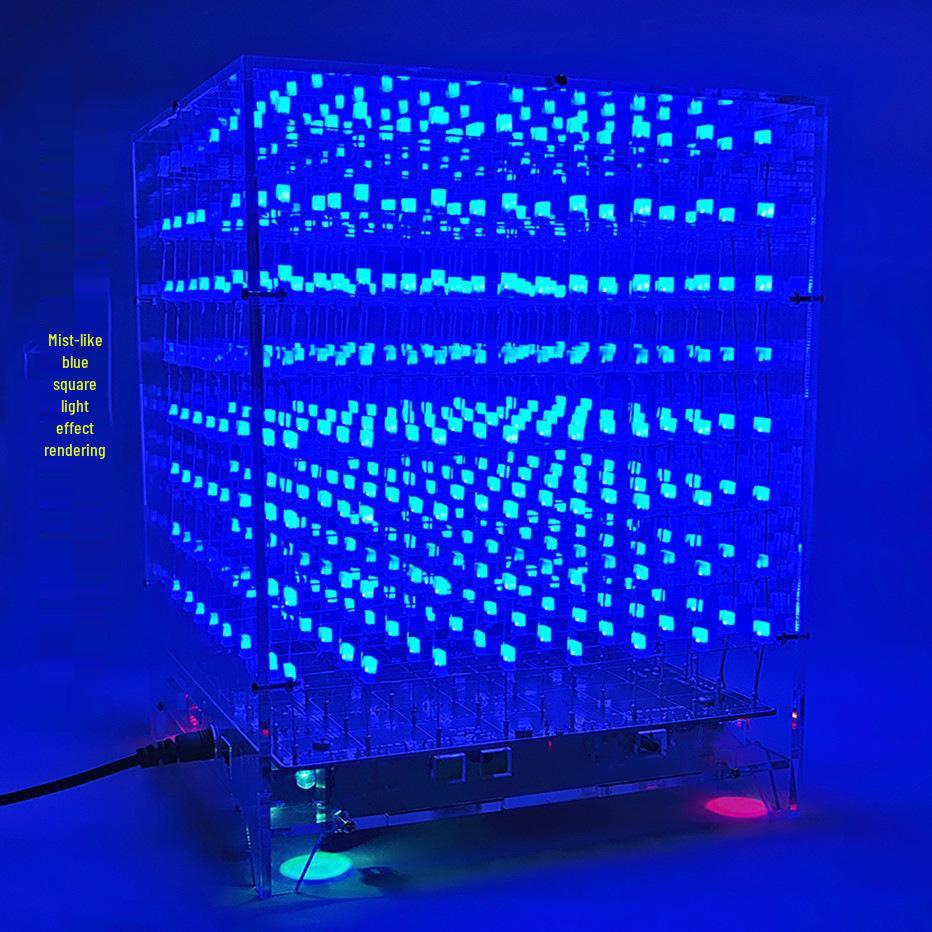 Набор светодиодного куба 8x8x8 с Wi-Fi и мобильным приложением - Редактируемый текст, Креативные электронные DIY-компоненты