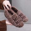 Зимние пушистые хлопковые туфли с набивкой и утолщением, домашние тапочки, обувь для мамы, теплые и нескользящие, повседневные туфли