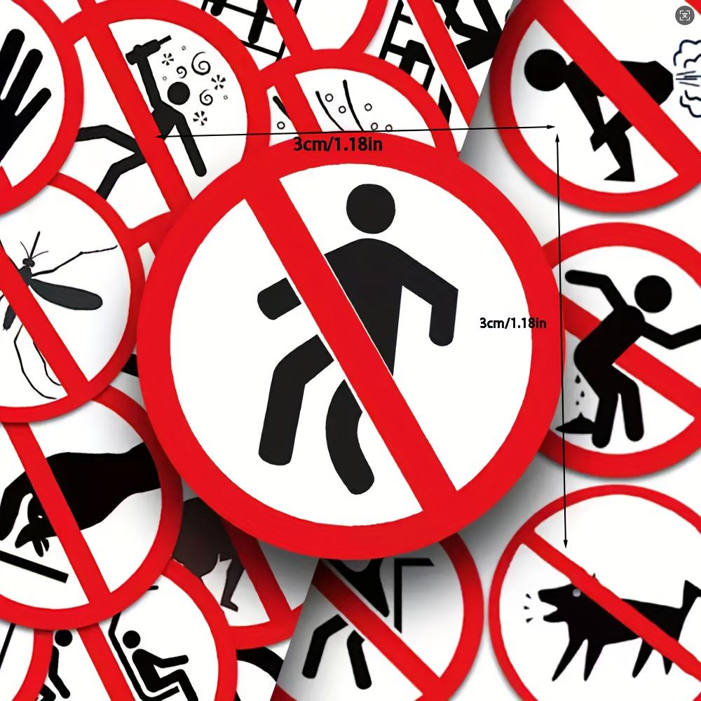 64pcs Humorous No Parking & No Entry Sticker Set Red & White Icons for Cars, Motorcycles Ideal for Notebooks, Journals, Planners Notebook Accessories