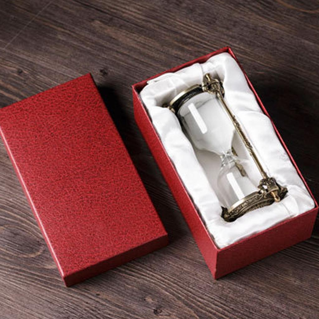 Винтажные стеклянные и металлические песочные часы 15/30 минут песочные часы для украшения гостиной гравированная вращающаяся подставка для песочных часов