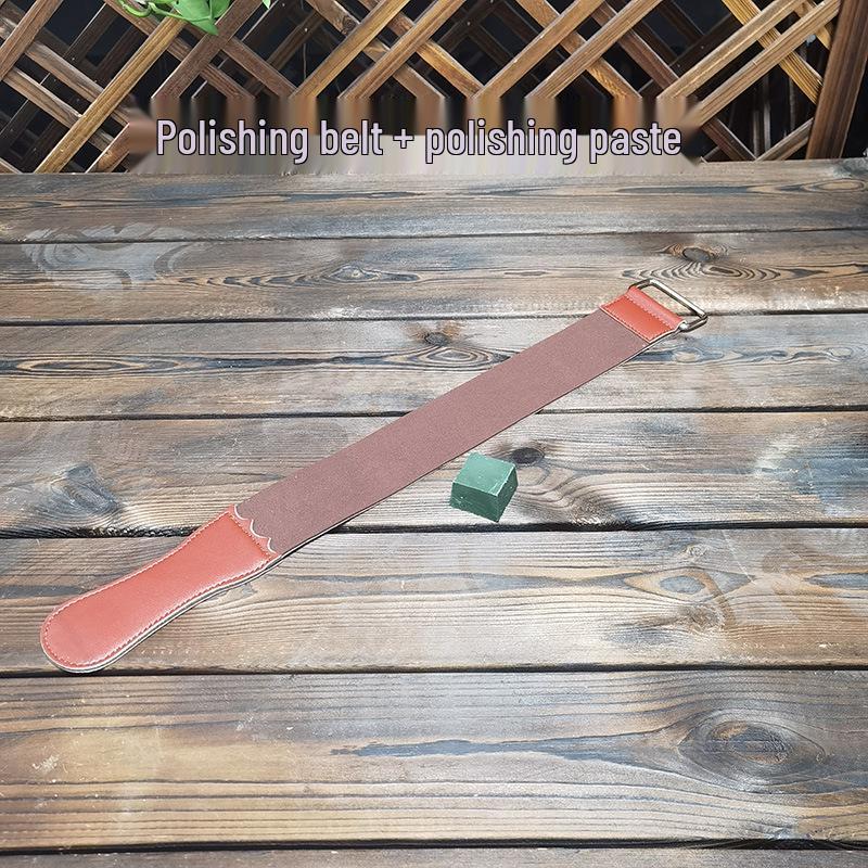Double-Sided Genuine Cowhide Razor Sharpening Cloth with Metal Ring