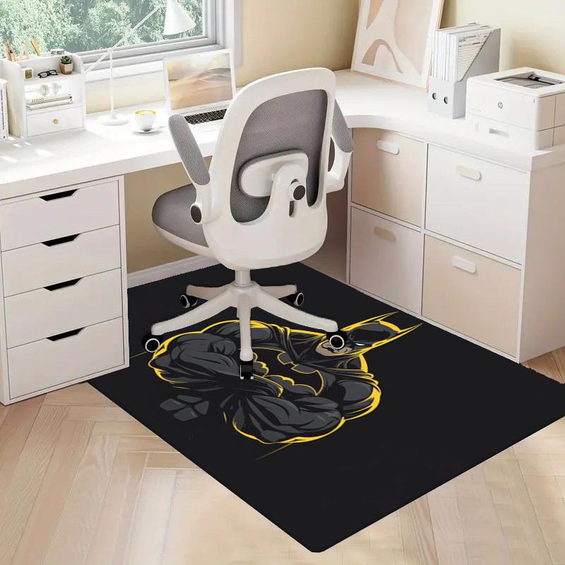 1pc Office Carpet Chair Mats Batman Muscle Logo Perfect for Office Chairs, Living Rooms, Or Bedrooms,Polyester Carpet.HDT173