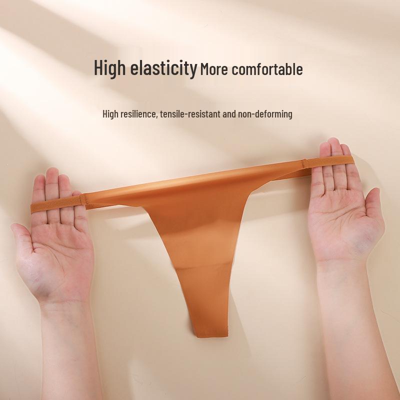 Seamless Ice Silk Low-Waist Breathable Women's T-Back Panties