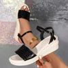 Fashion Roman Sandals Clear Heels Black Shoes for Women Wedge Espadrilles Platform 2024 Gladiator Beige Heeled Sandals Slides Women