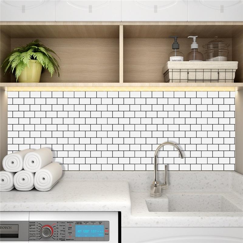 Наклейки на стену в стиле метро Peel and Stick 3D Brick Vinyl Wallpaper Wall Decals для ванной комнаты, кухни, фартука, 10 листов
