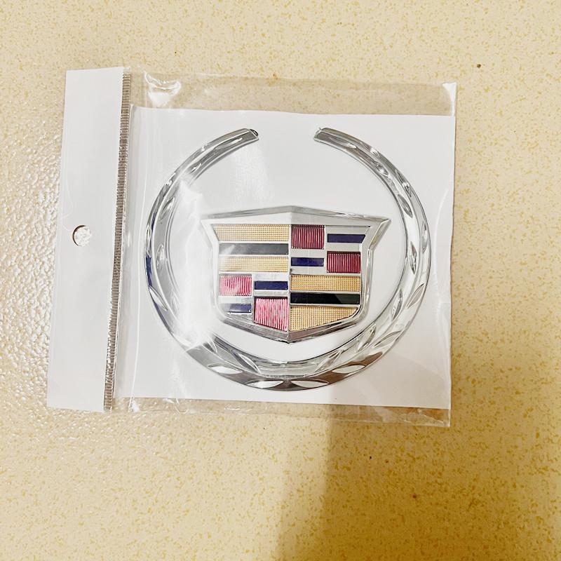 AARI1 1PCS for Cadillac Logo SRX ATS XTS 2021 2020 2019 2018 2017 Car Front Center Grille Emblem Rear Trunk Badge Sticker Accessories