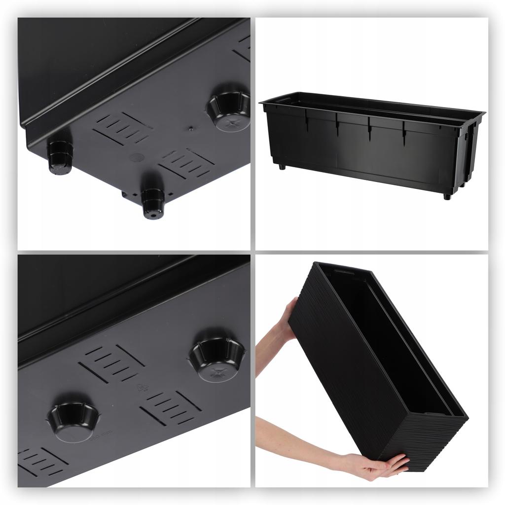 KADAX Doniczka Skrzynka Balkonowa Uchwyty 19x56cm 