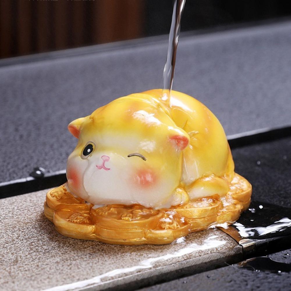 Фигурки Счастливый Кот Украшение Стола Милый Талисман Рабочие Столы Животное Орнамент Раскрашиваемый Чайный Питомец Подарок