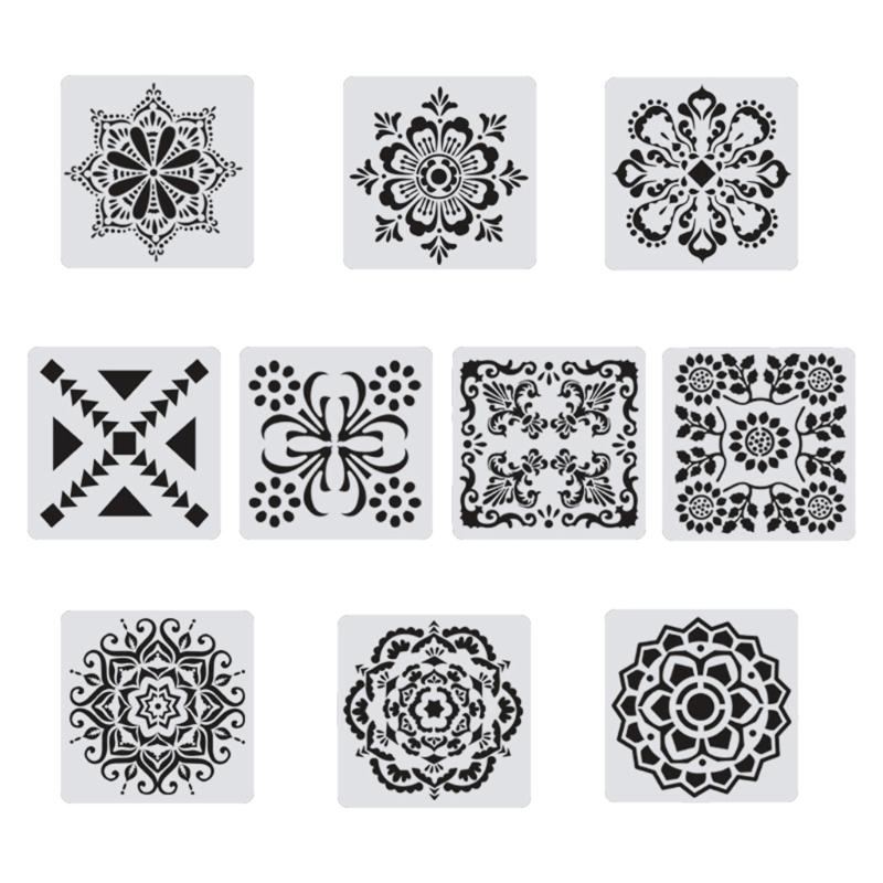 Versatile Mandalas Design Stencils For Artistic Expression Decoration Projects PET Templates With Precise Cutout Shapes