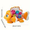 Transparent Electric Gear Gold Fish Toddler Toys with Music & Lights Bump & Go Educational STEM Toys for Babies Tummy Time Gifts