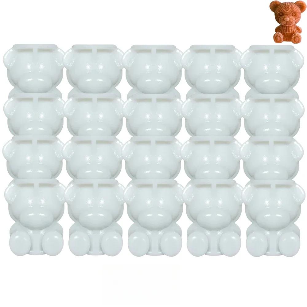 3D Форма для кубиков льда в виде медведя Силиконовая форма для шоколада и кексов Крем DIY Инструмент для выпечки для коктейлей Виски Десерт Декор Многоразовый Комплект