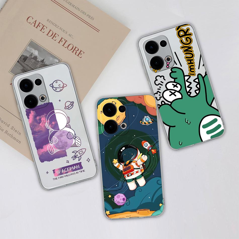 Чехол для Oppo Reno 13 Pro Креативный прозрачный мягкий задний чехол для Oppo Reno13 Pro 13Pro 5G ТПУ тонкий силиконовый противоударный чехол для телефона